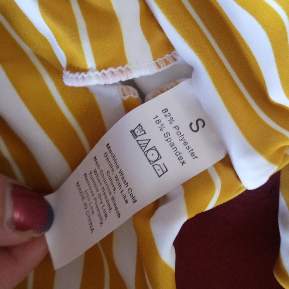 🍒Brand New Yellow Striped Bikini - Picture 6 of 7